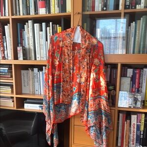 Floral Orange and Blue Women's Top